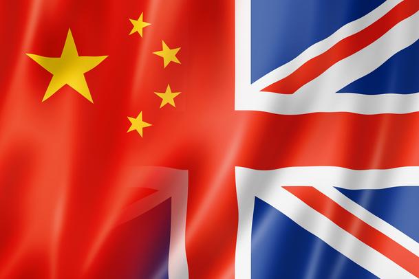 Uk China flags