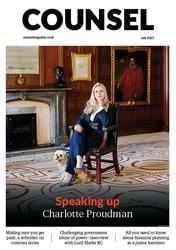 Cover of Counsel magazine July 2023