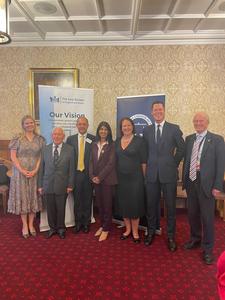 Justice Week reception in the House of Lords: Laura Farris, Sir Bob Neill, Nick Vineall, Lubna Shuja, Victoria Prentis, Alex Chalk, Lord Hunt