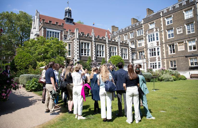 A photo of a group of people outside