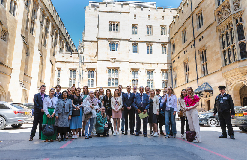 A photo of a group of people outside