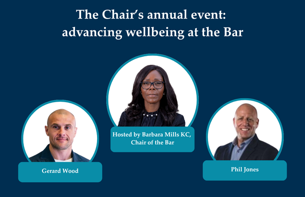 A graphic of three people's photos, their names and the name of the event