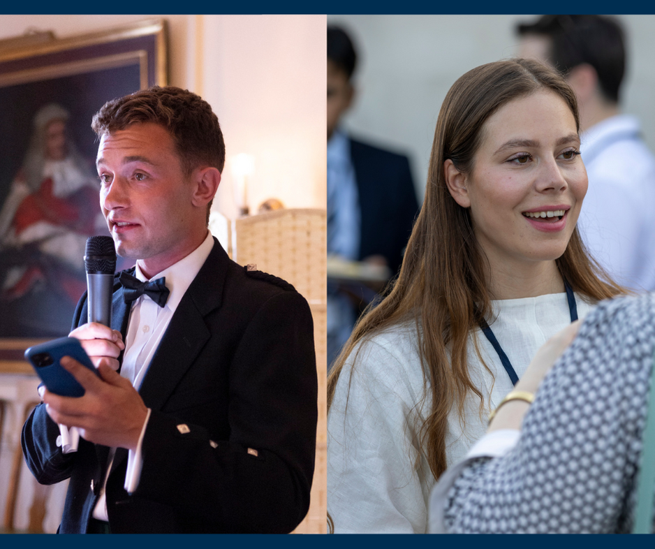 (L-R) Lachlan Stewart, Chair of the Young Barristers’ Committee and criminal barrister, and lawyer Louise van de Pol, who practises in Amsterdam in different fields, specialising in digital law.